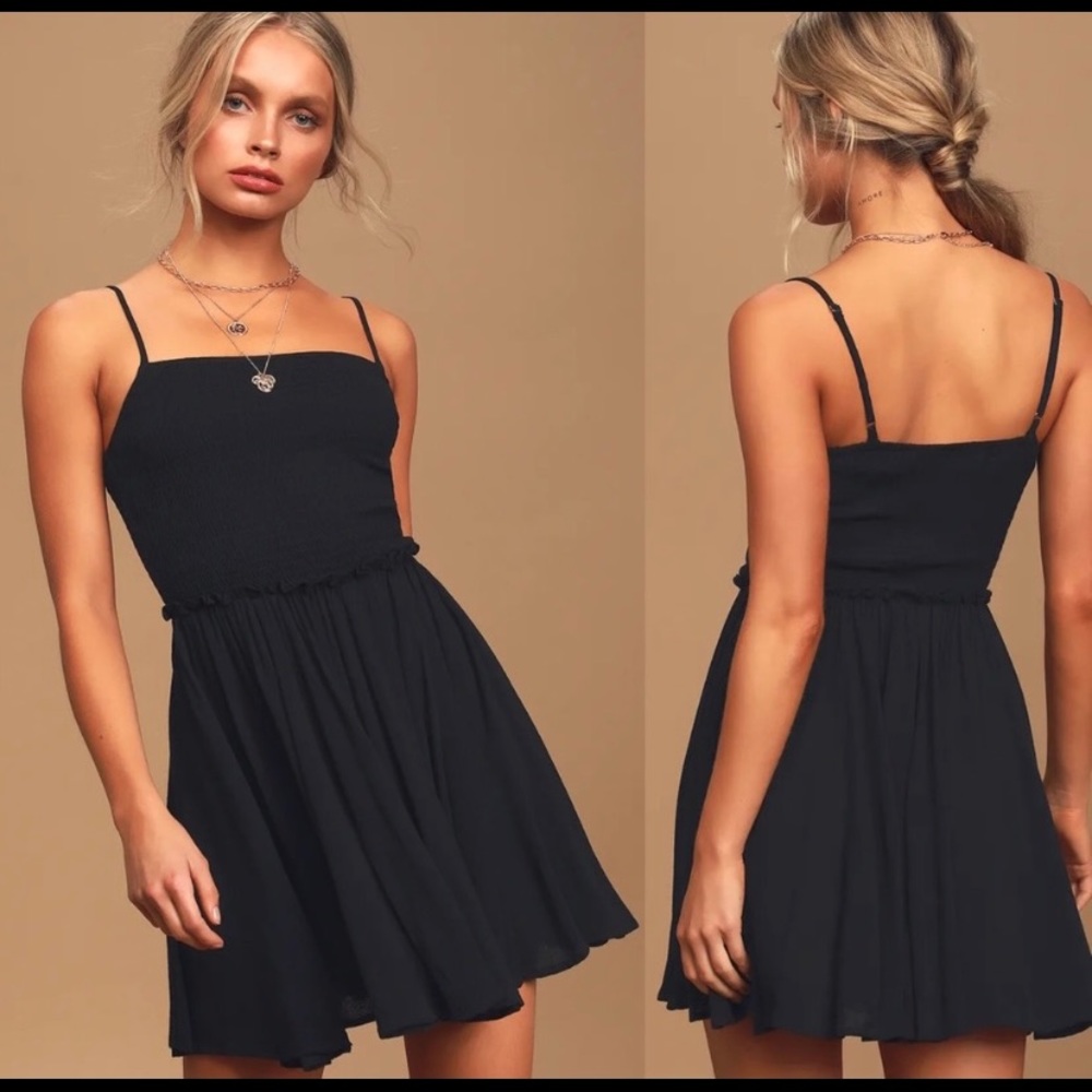 Lulu’s Fairytale Bliss Black Skater Dress